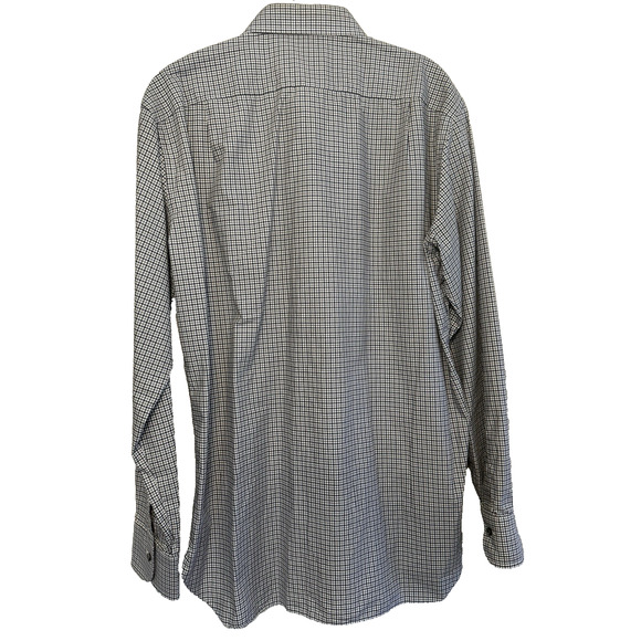 Ermenegildo Zegna Dress Shirt Men US 16 EU 41 Regular Black Gray Check Designer - Picture 4 of 6